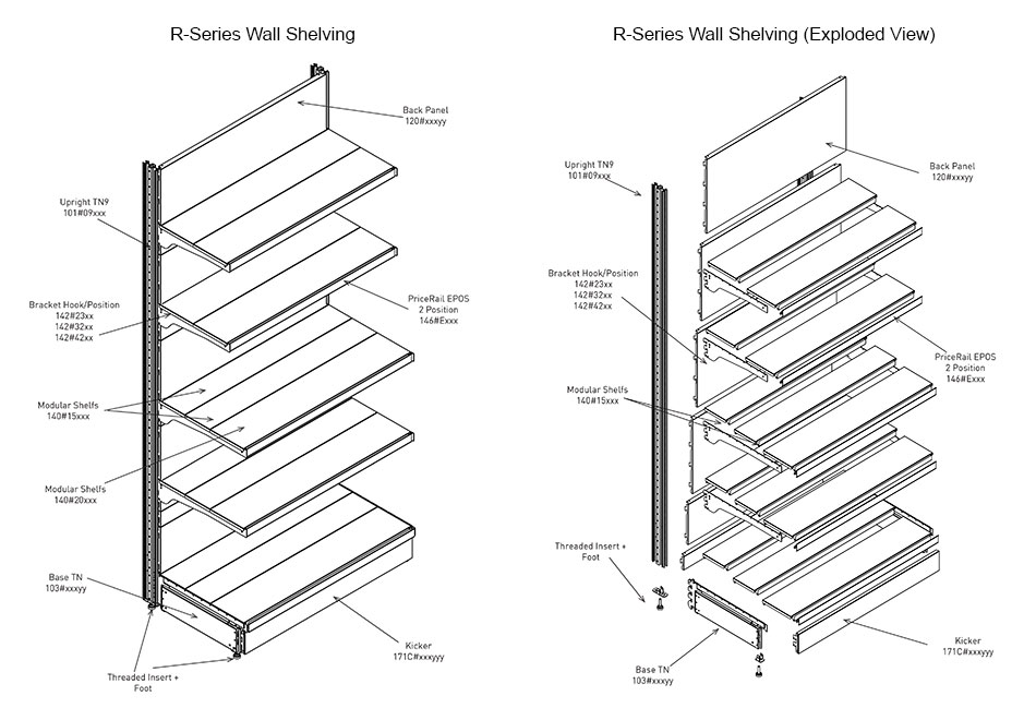 r-series wall shelving